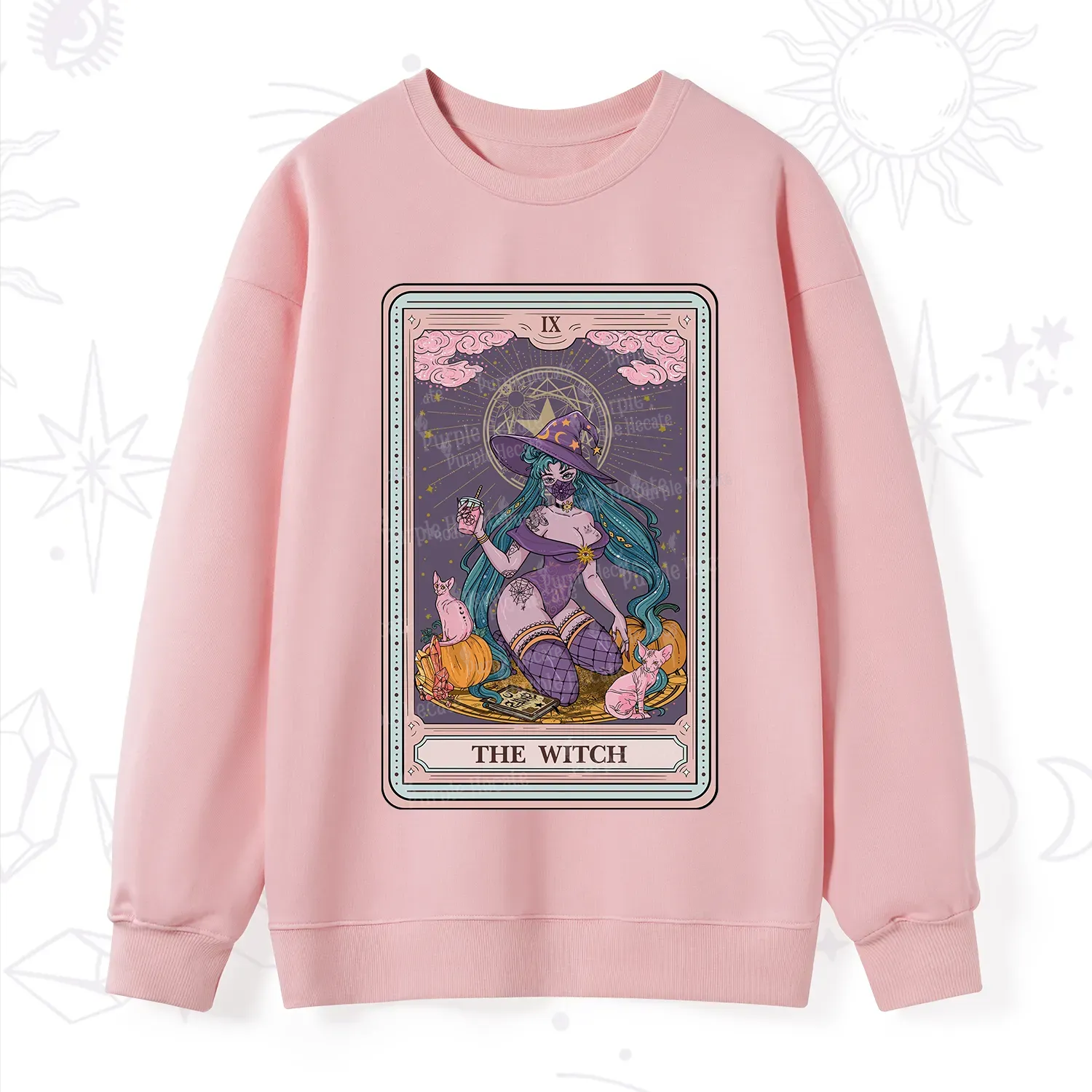Purplehecate The Witch Tarot Halloween Sweatshirt