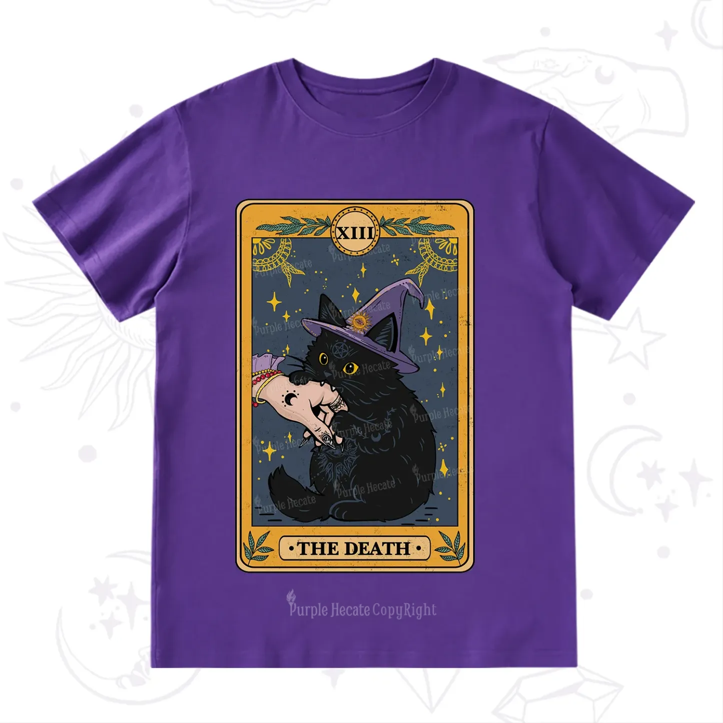 Purplehecate The Black Cat Death Tarot T-Shirt