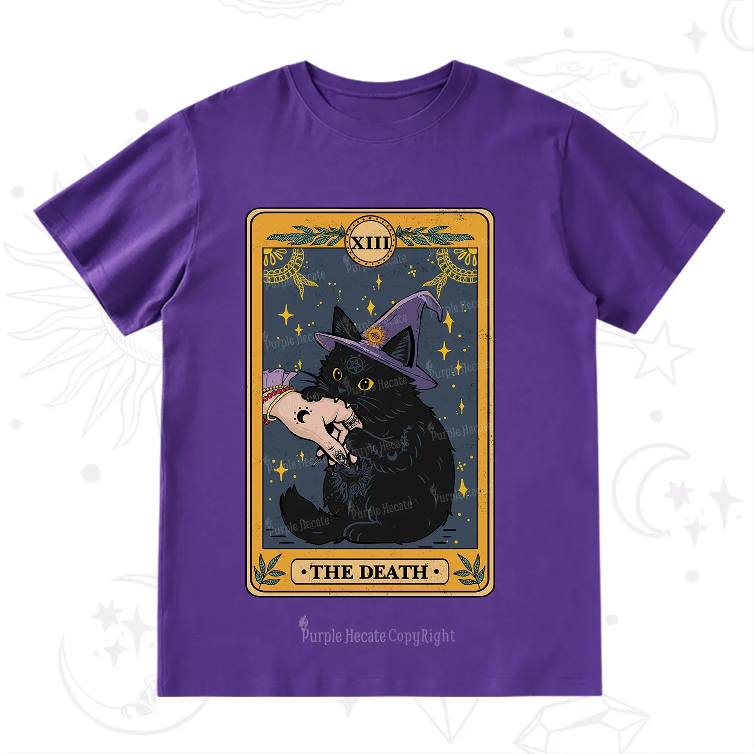 Purplehecate The Black Cat Death Tarot T-Shirt