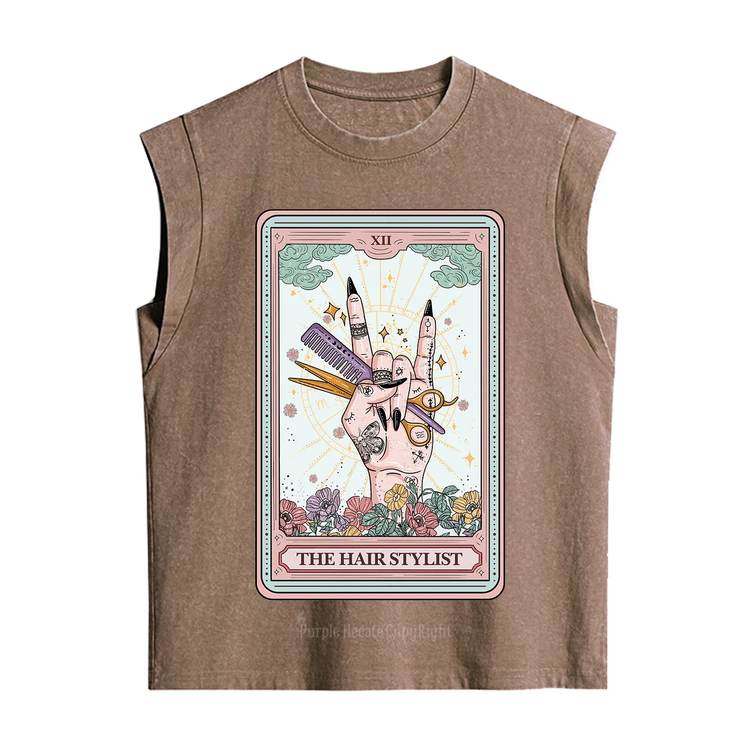 Purplehecate The Hair Stylist Tarot Vintage Washed Tank