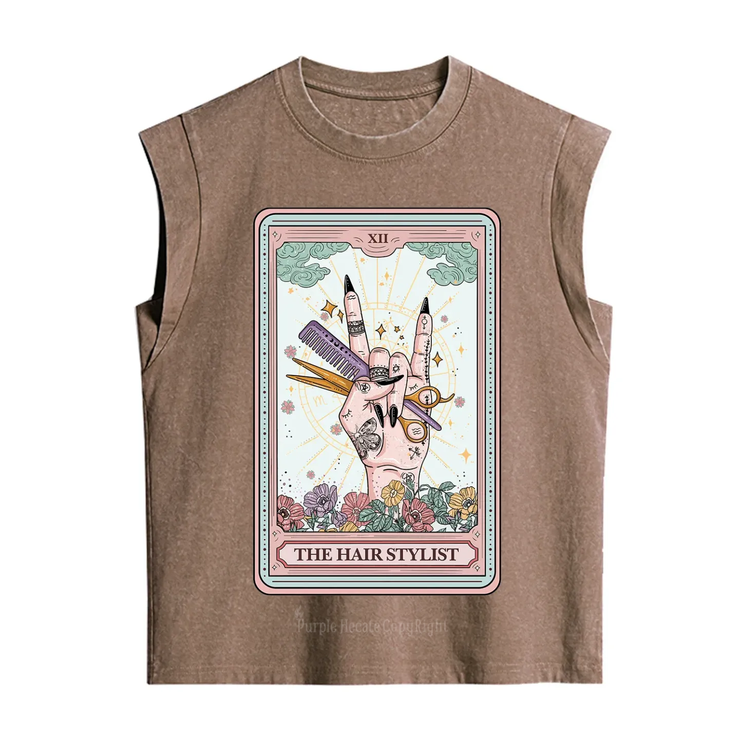 Purplehecate The Hair Stylist Tarot Vintage Washed Tank