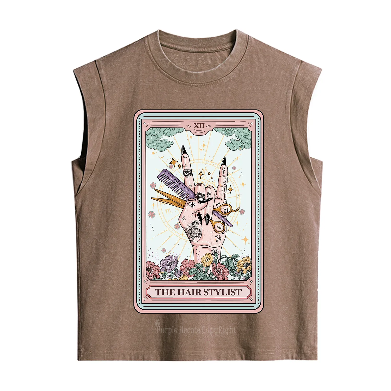 Purplehecate The Hair Stylist Tarot Vintage Washed Tank