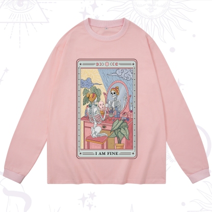 Purplehecate I Am Fine Tarot Card Long Sleeve T-Shirt