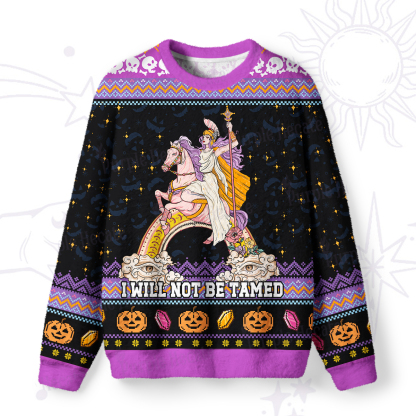 Purplehecate I Will Not Be Tamed Ugly Halloween Sweatshirts
