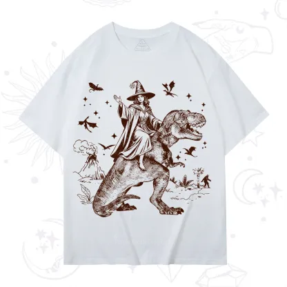 Purplehecate Witch Riding Dino T-Shirt