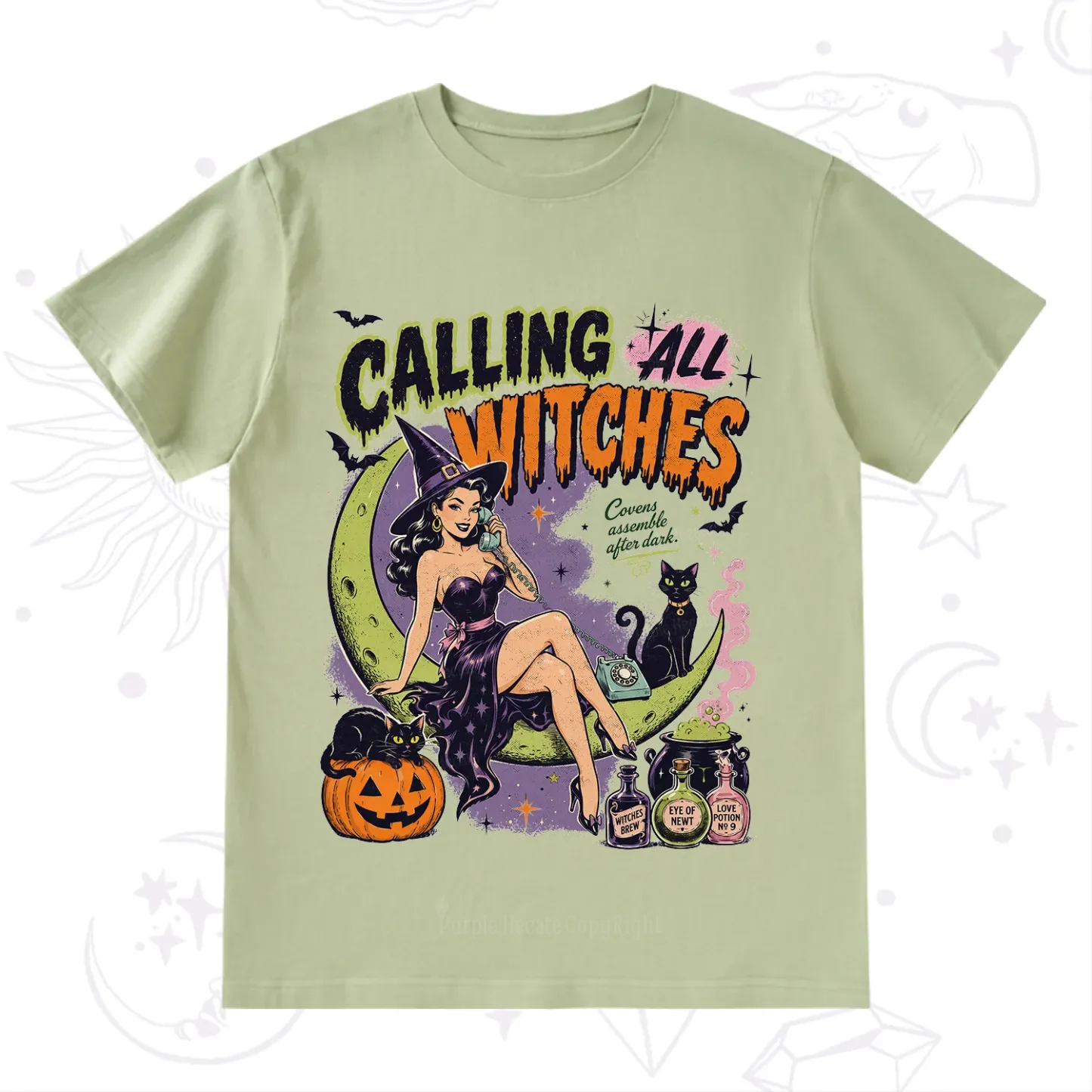 Purplehecate Calling All Witches Halloween T-Shirt