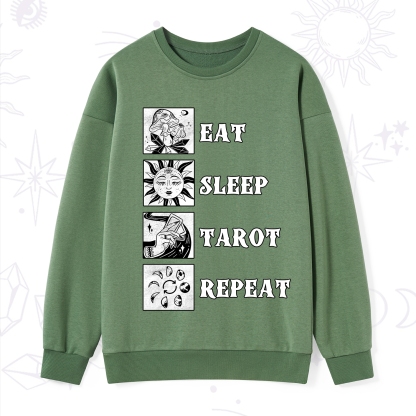 Purplehecate Eat Sleep Tarot Repeat Sweatshirt