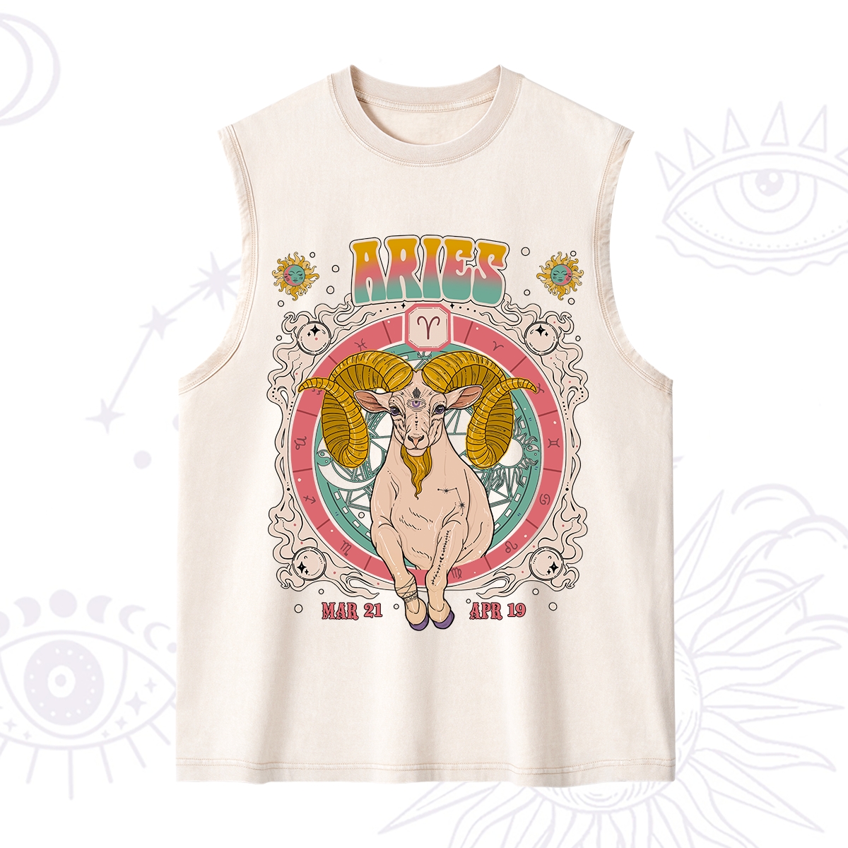 Purplehecate Aries Cosmic Zodiac Washed Tank