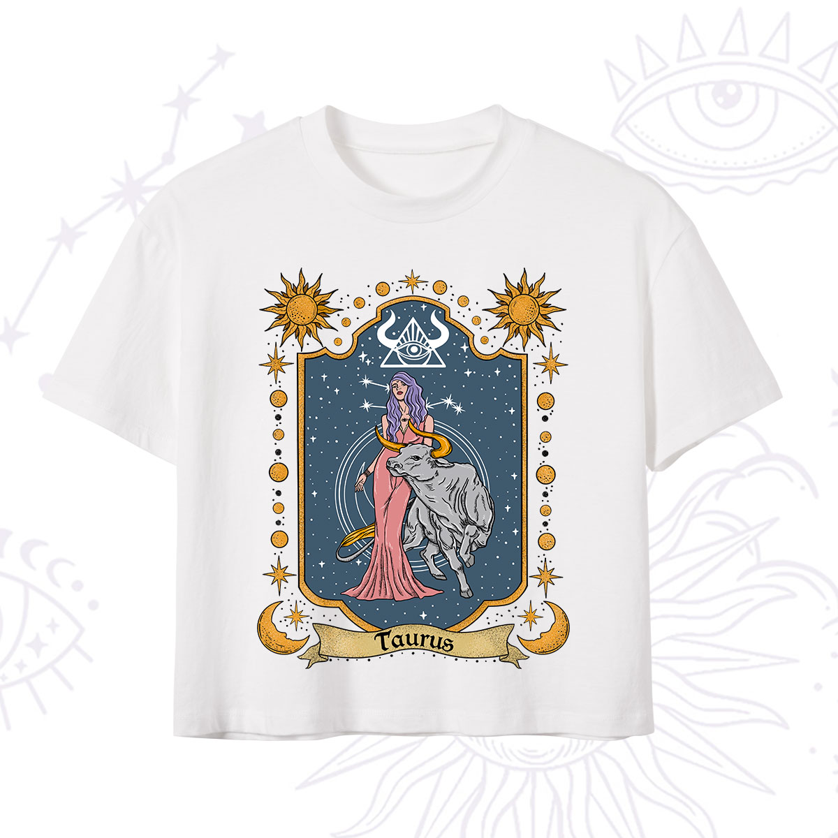 Purplehecate Taurus Zodiac Crop T-Shirt