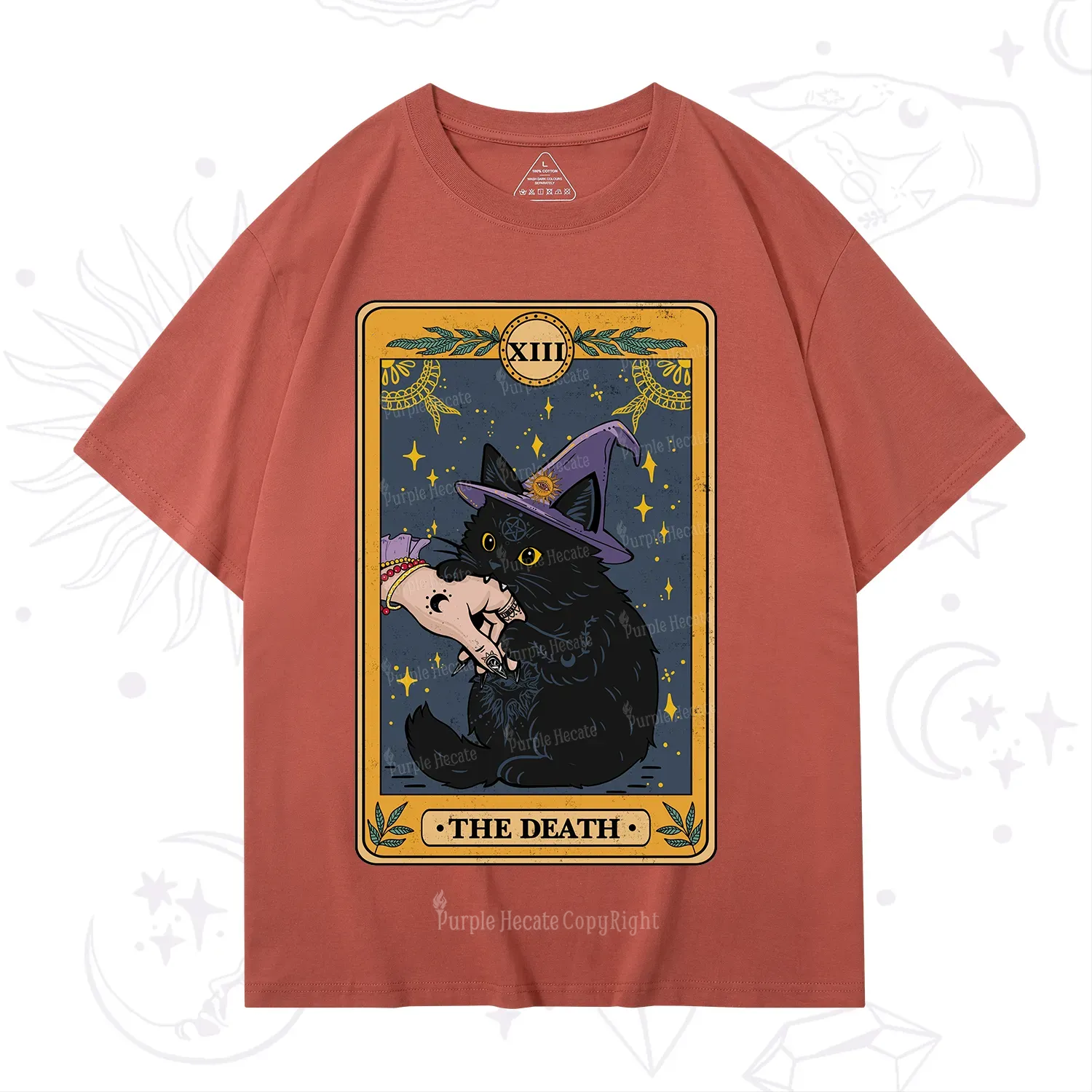 Purplehecate The Black Cat Death Tarot T-Shirt
