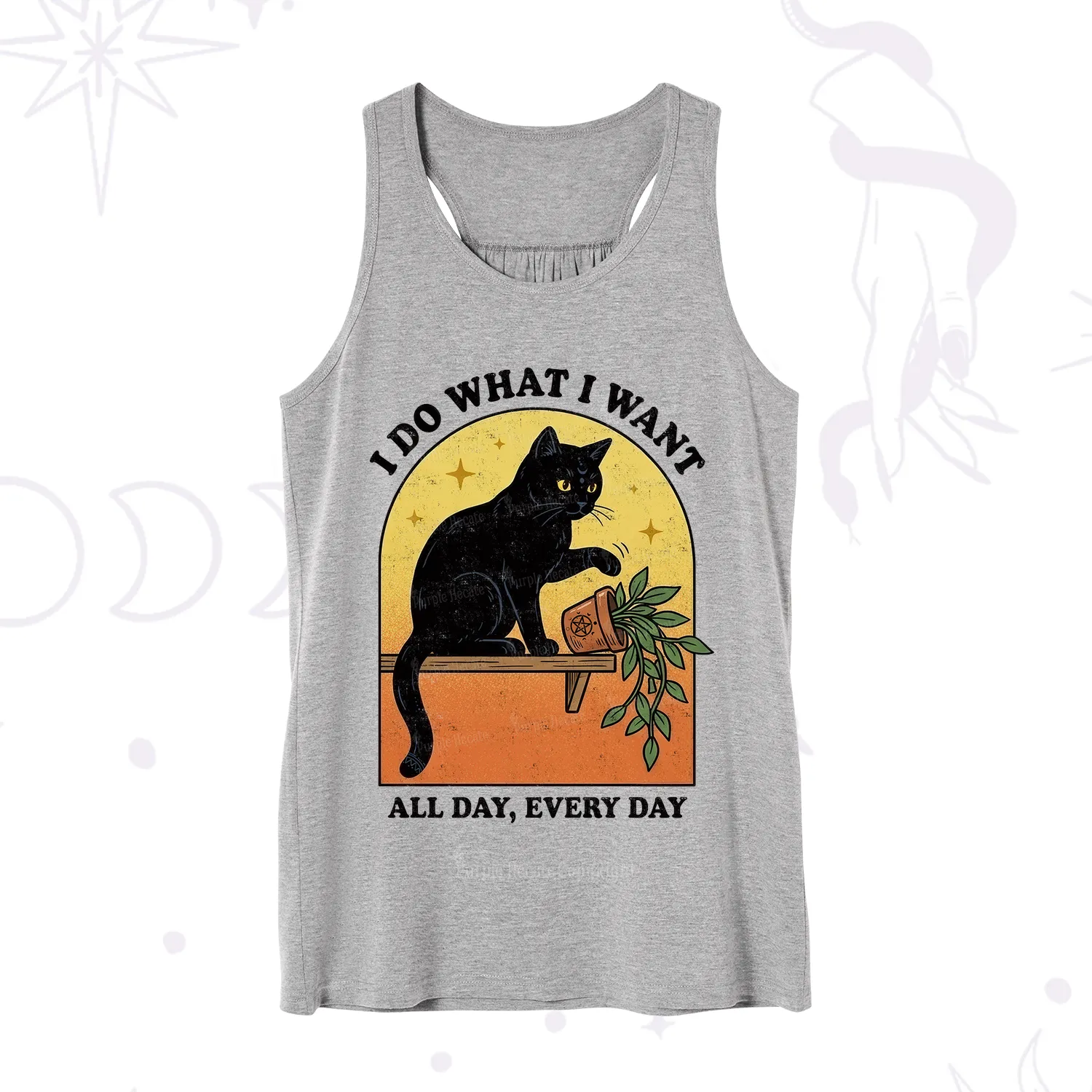 Purplehecate I Do What I Want Funny Black Cat Tank