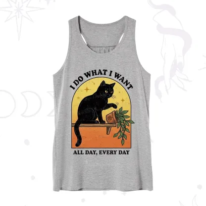 Purplehecate I Do What I Want Funny Black Cat Tank