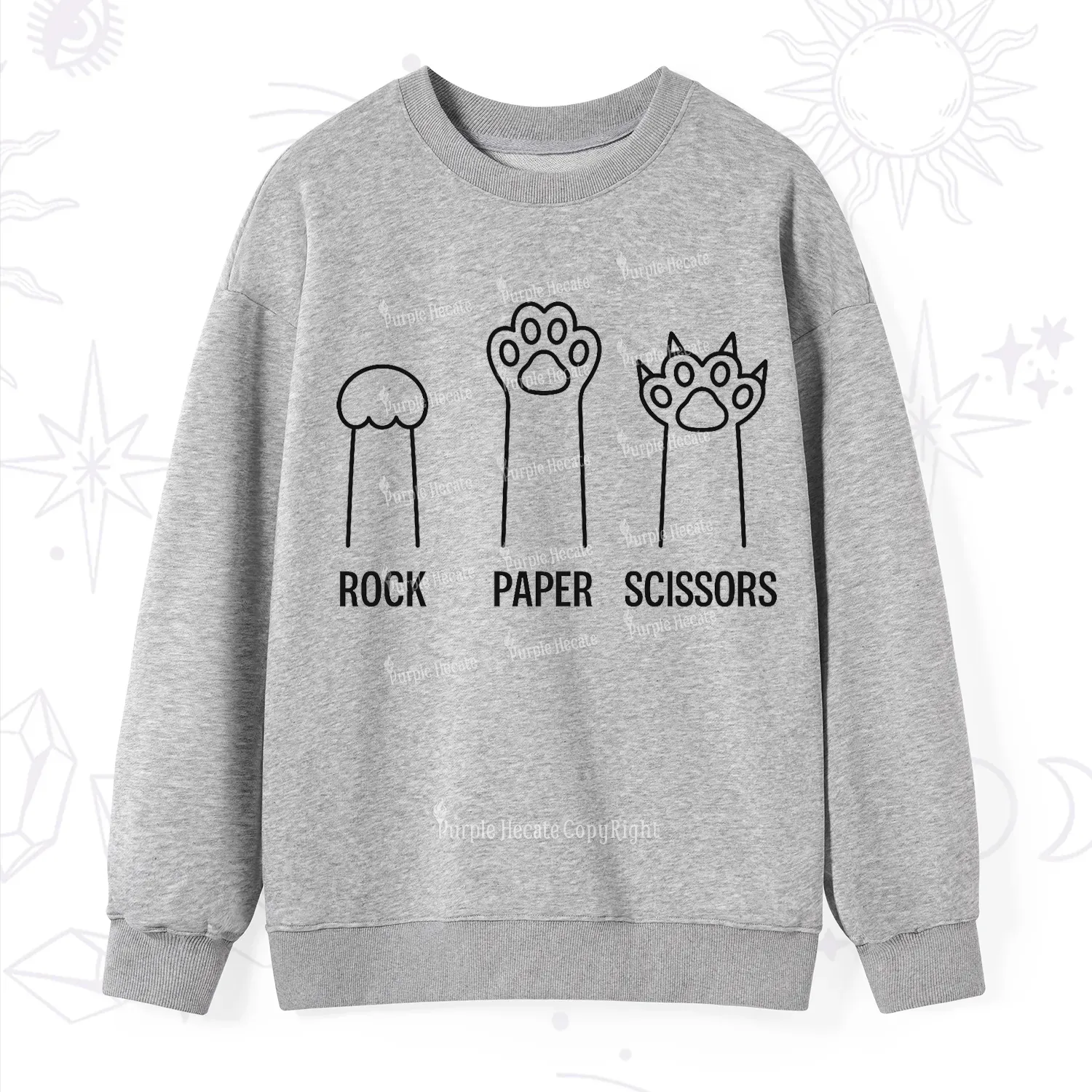 Purplehecate Rock Paper Scissors Cat Paw Edition Sweatshirt