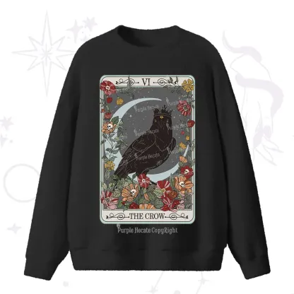 Purplehecate The Crow Tarot Card Fuzzy Ugly Sweater