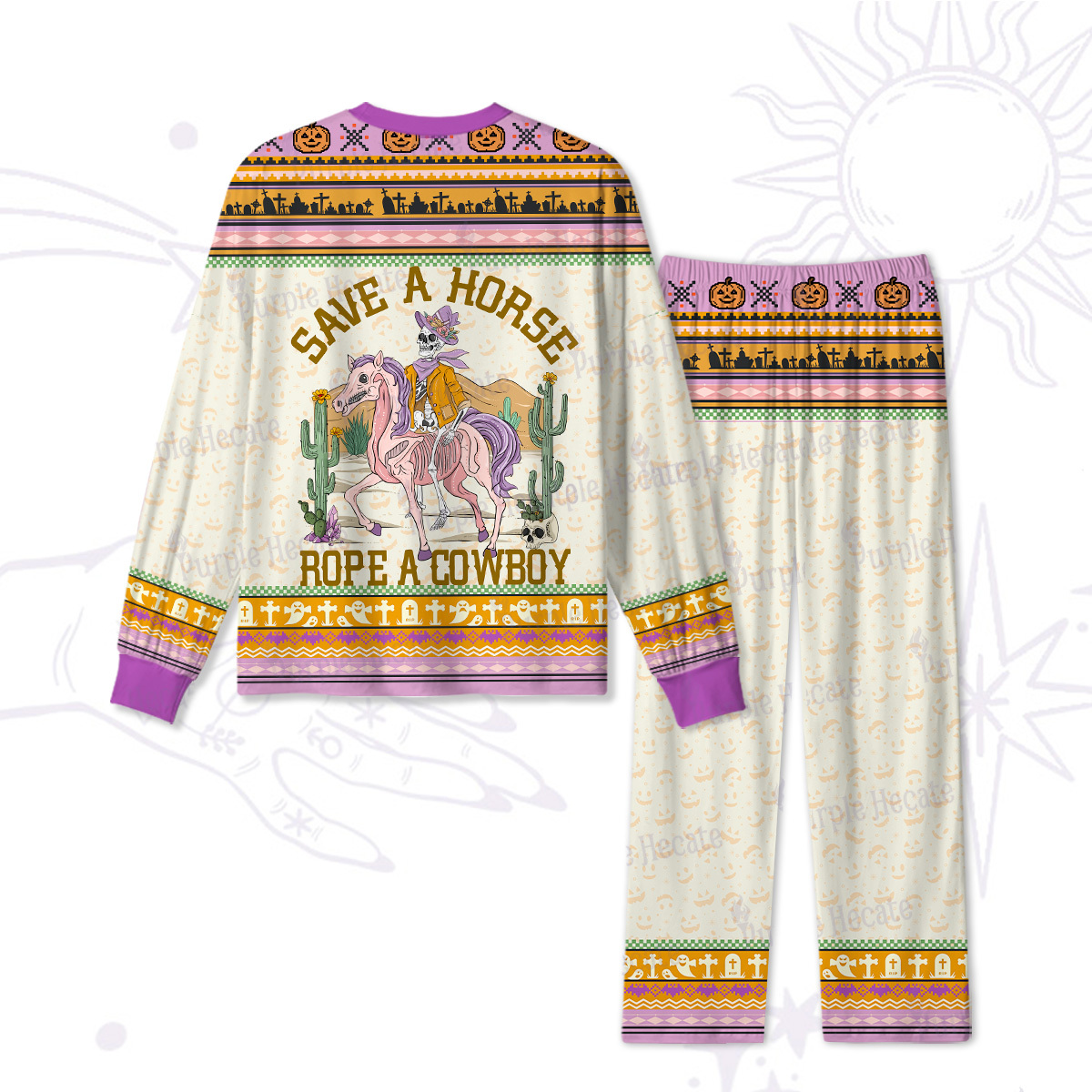 Purplehecate Save A Horse Rope A Cowboy Halloween Pajamas