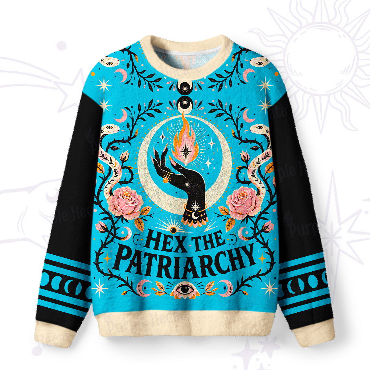 Purplehecate Hex The Patriarchy Fuzzy Ugly Sweatshirt