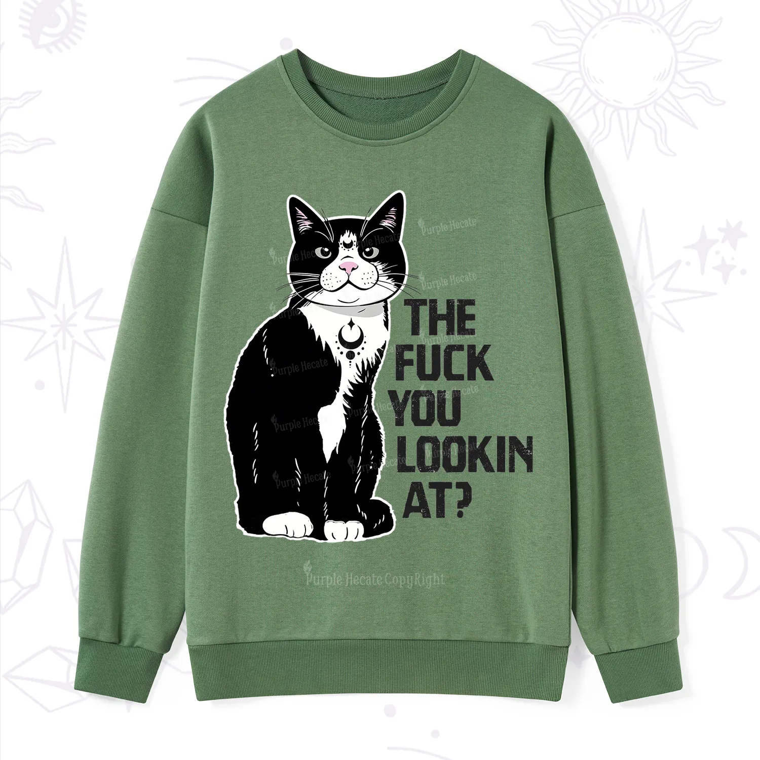 Purplehecate The Fuck You Lookin At Sweatshirt