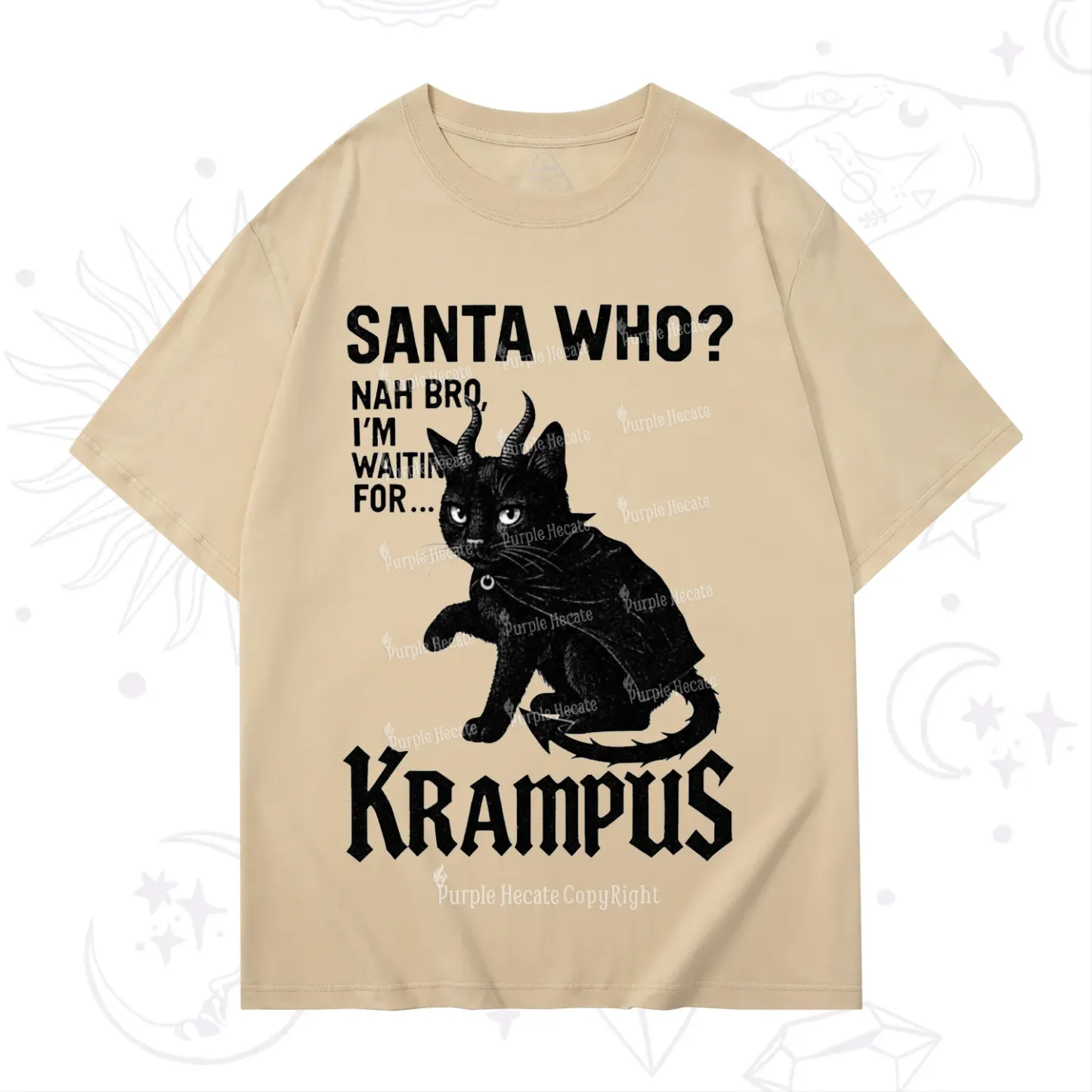 Purplehecate Santa Who? Nah Bro I'm Waiting for Krampus Christmas T-Shirt