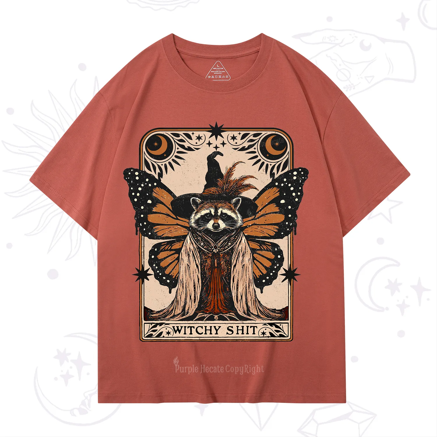 Purplehecate Witchy Shit Raccoon T-Shirt