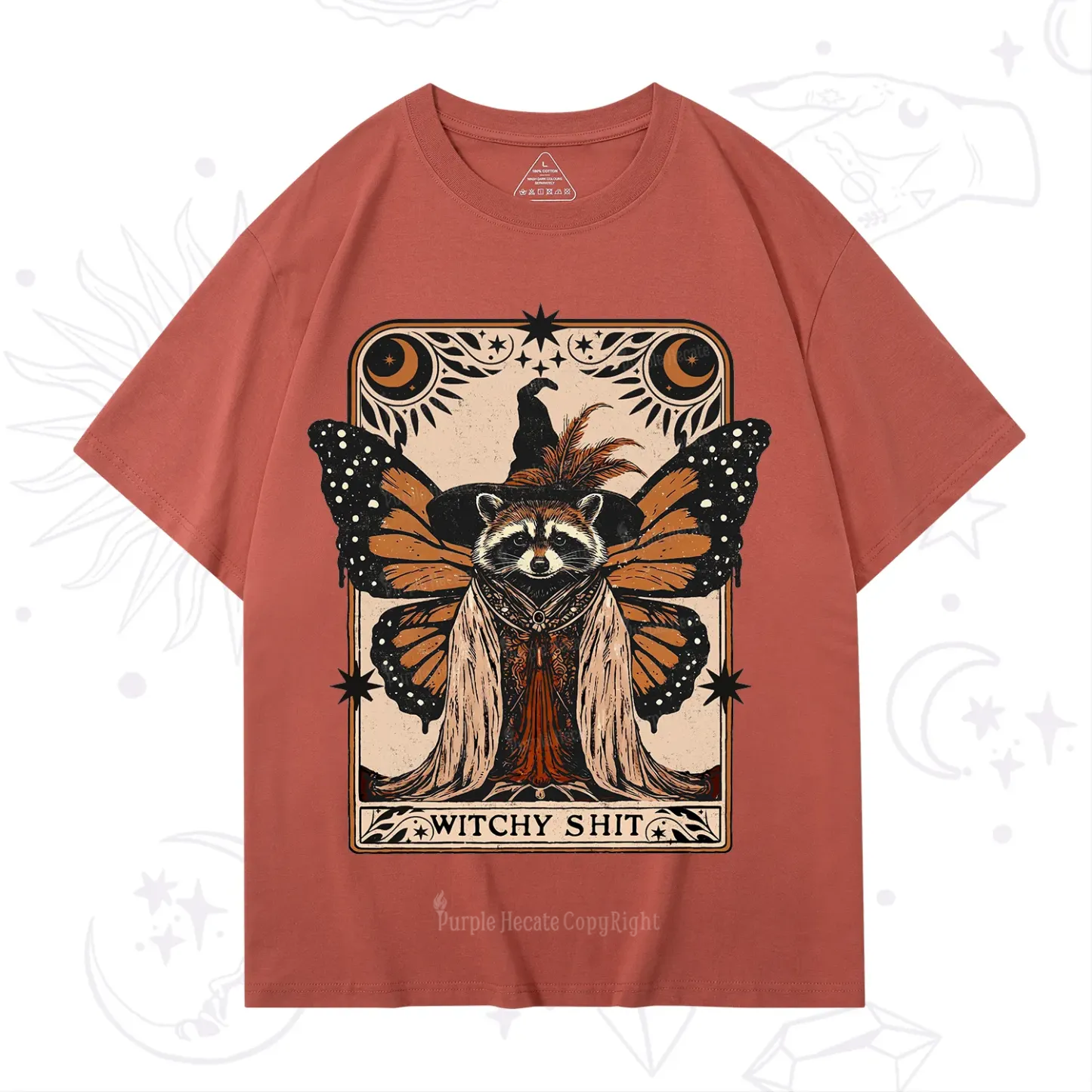 Purplehecate Witchy Shit Raccoon T-Shirt
