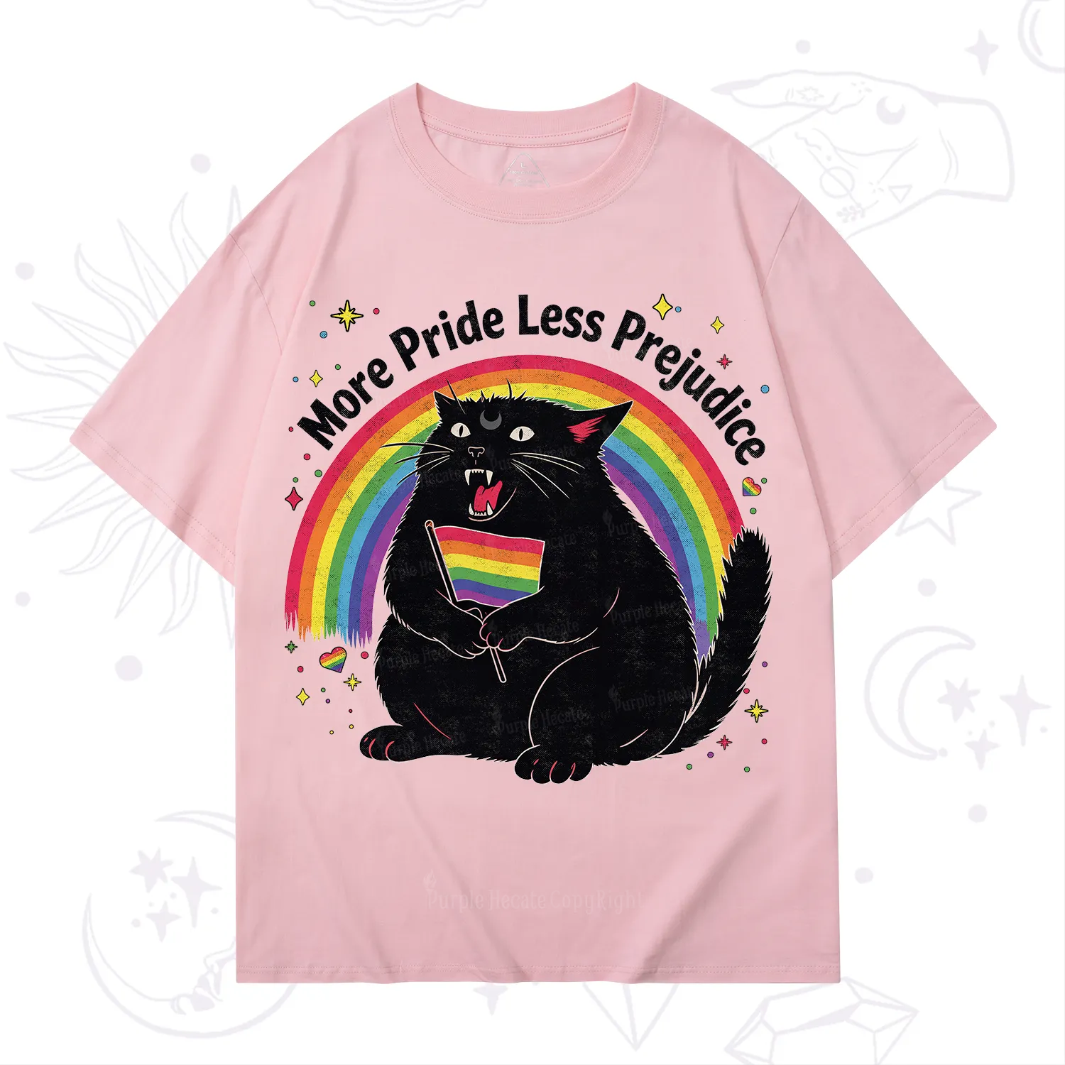 Purplehecate More Pride Less Prejudice Cat T-Shirt