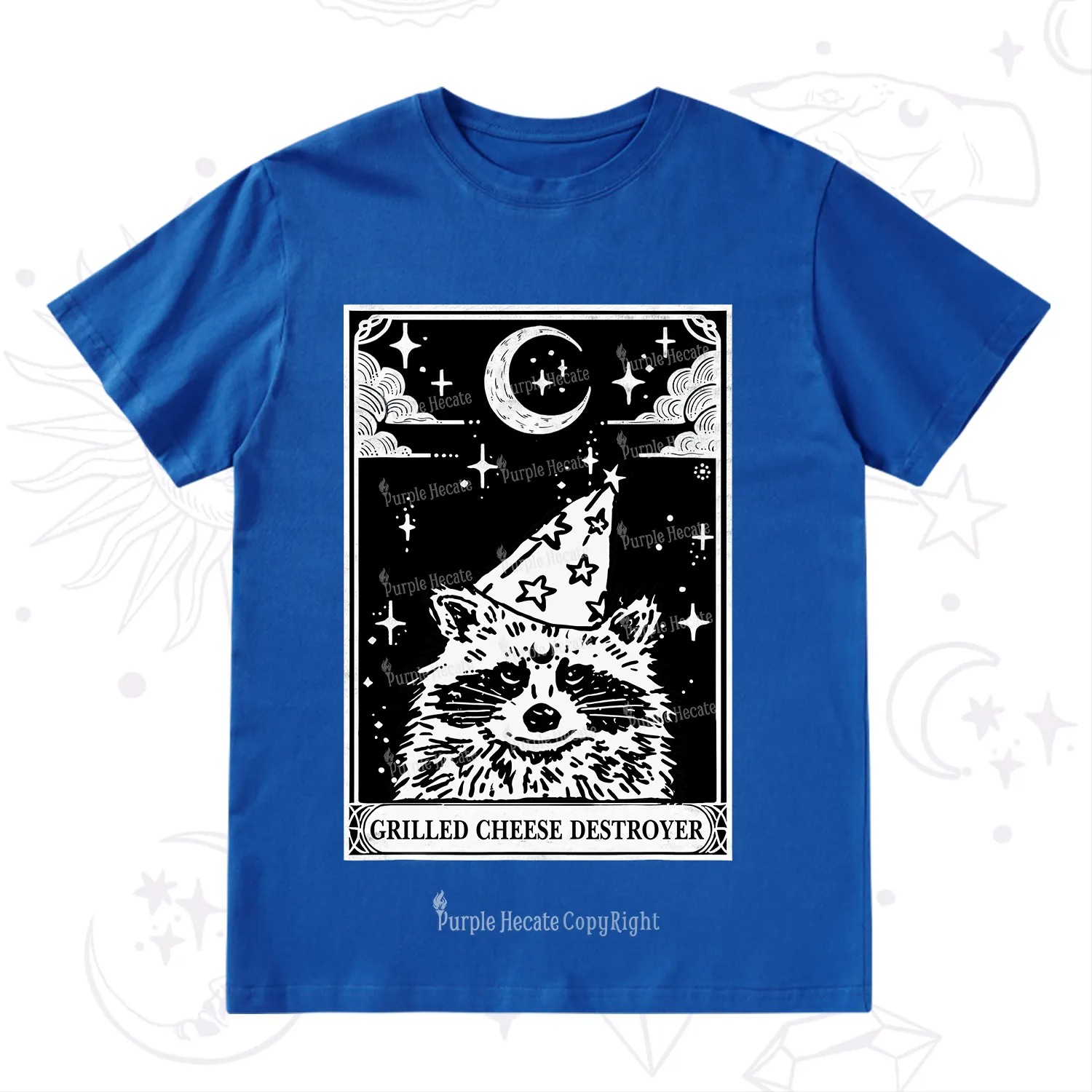 Purplehecate The Grilled Cheese Destroyer Tarot Raccoon T-Shirt