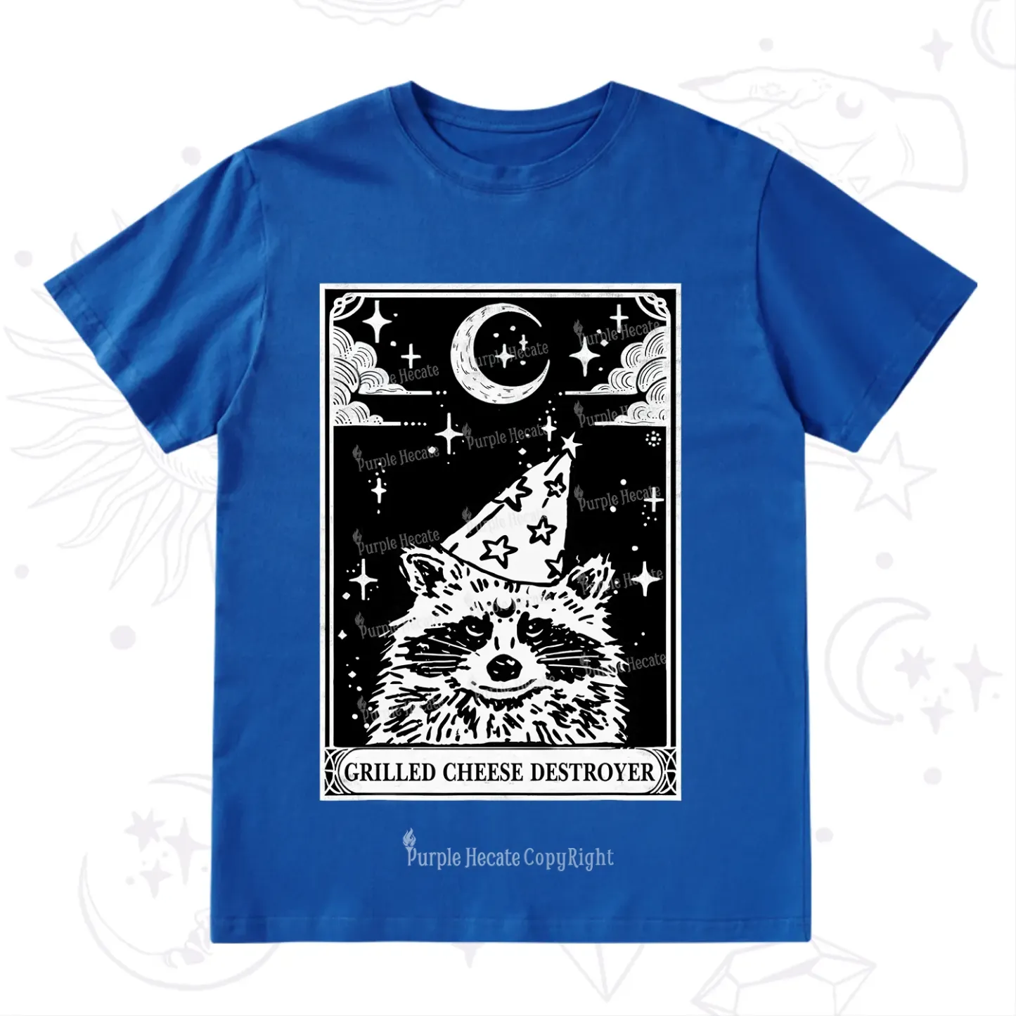 Purplehecate The Grilled Cheese Destroyer Tarot Raccoon T-Shirt