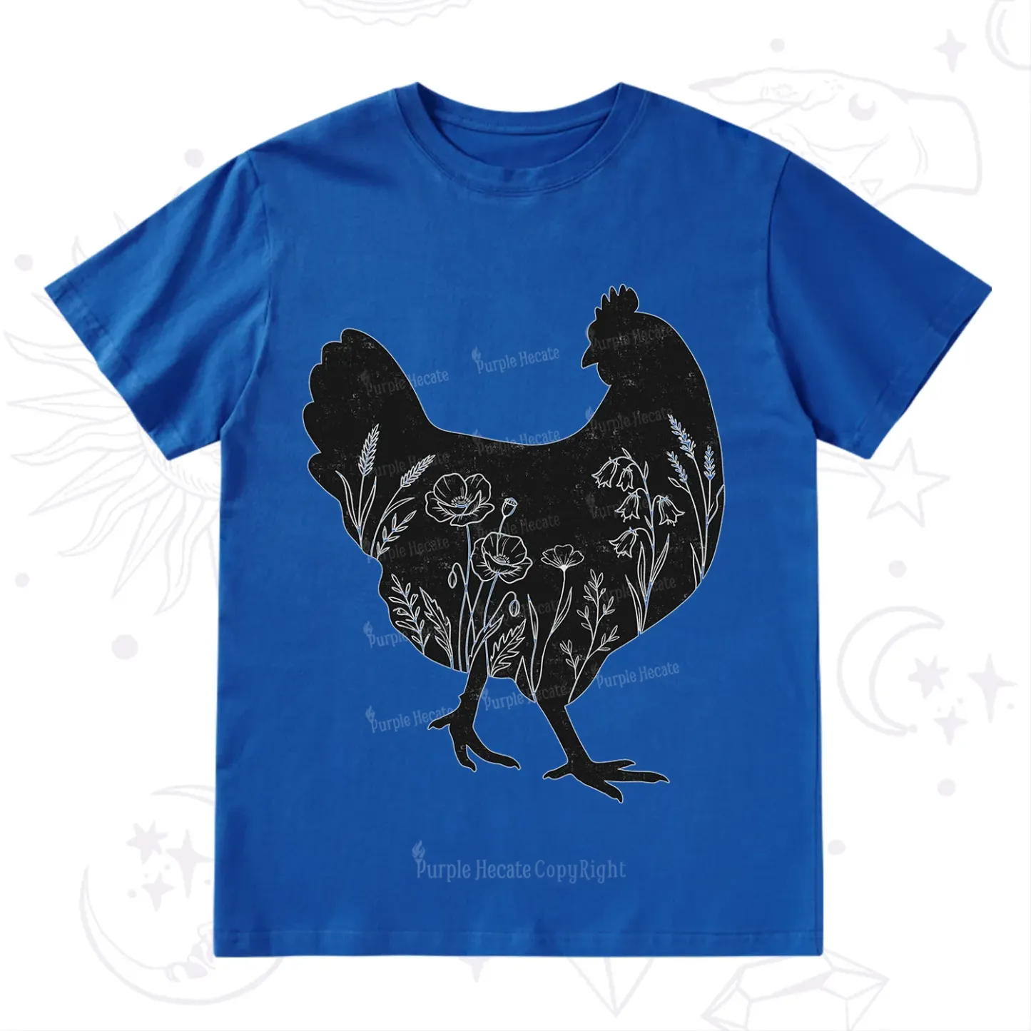 Purplehecate Floral Chicken T-Shirt