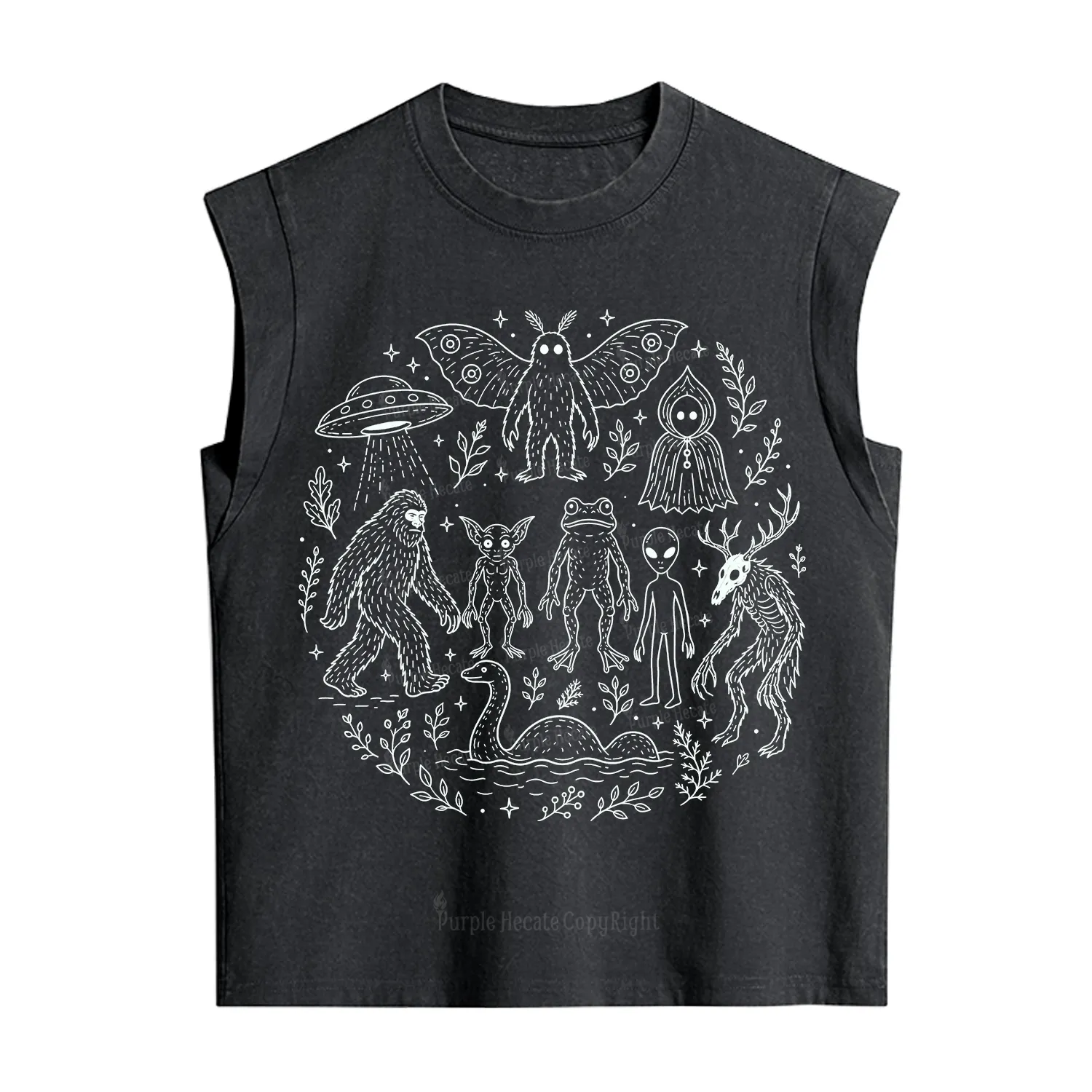 Purplehecate Respect the Locals Cryptid Vintage Washed Tank