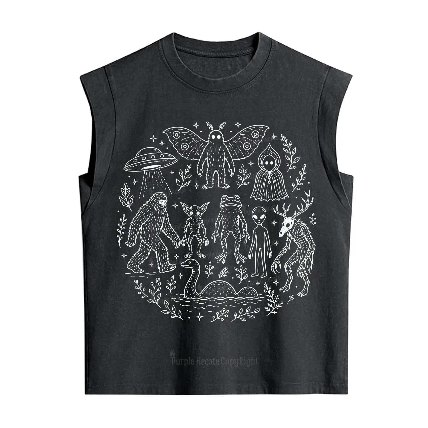 Purplehecate Respect the Locals Cryptid Vintage Washed Tank