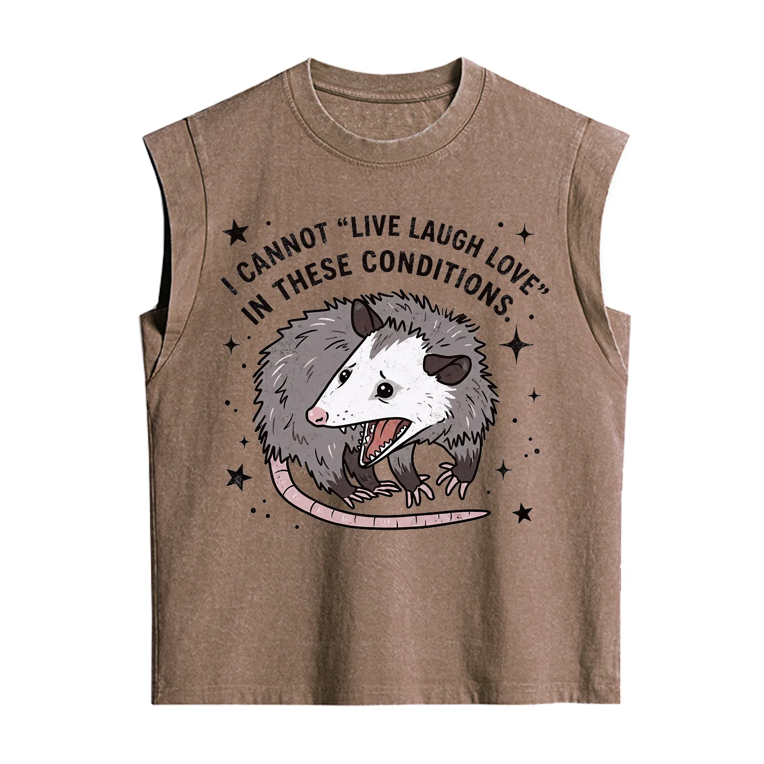 Purplehecate I Cannot Live Laugh Love Possum Vintage Washed Tank