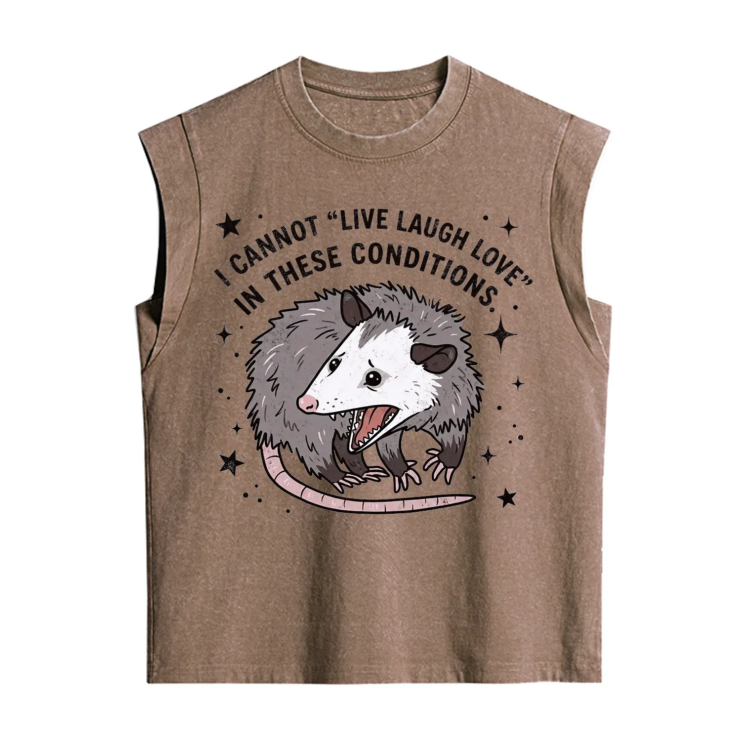 Purplehecate I Cannot Live Laugh Love Possum Vintage Washed Tank