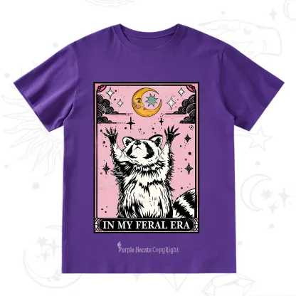 Purplehecate The In My Feral Era Tarot Raccoon T-Shirt