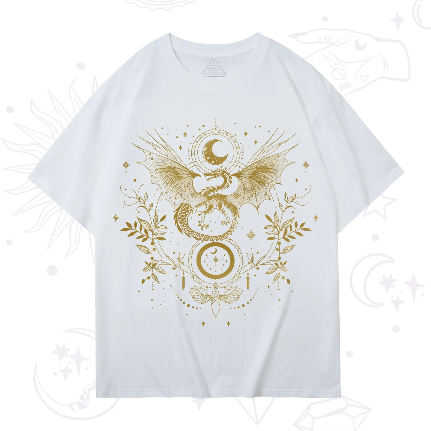 Purplehecate Celestial Dragon Moon Phase T-Shirt