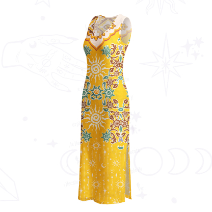 Purplehecate Solar Whispers Witch Crochet Knit Maxi Dress
