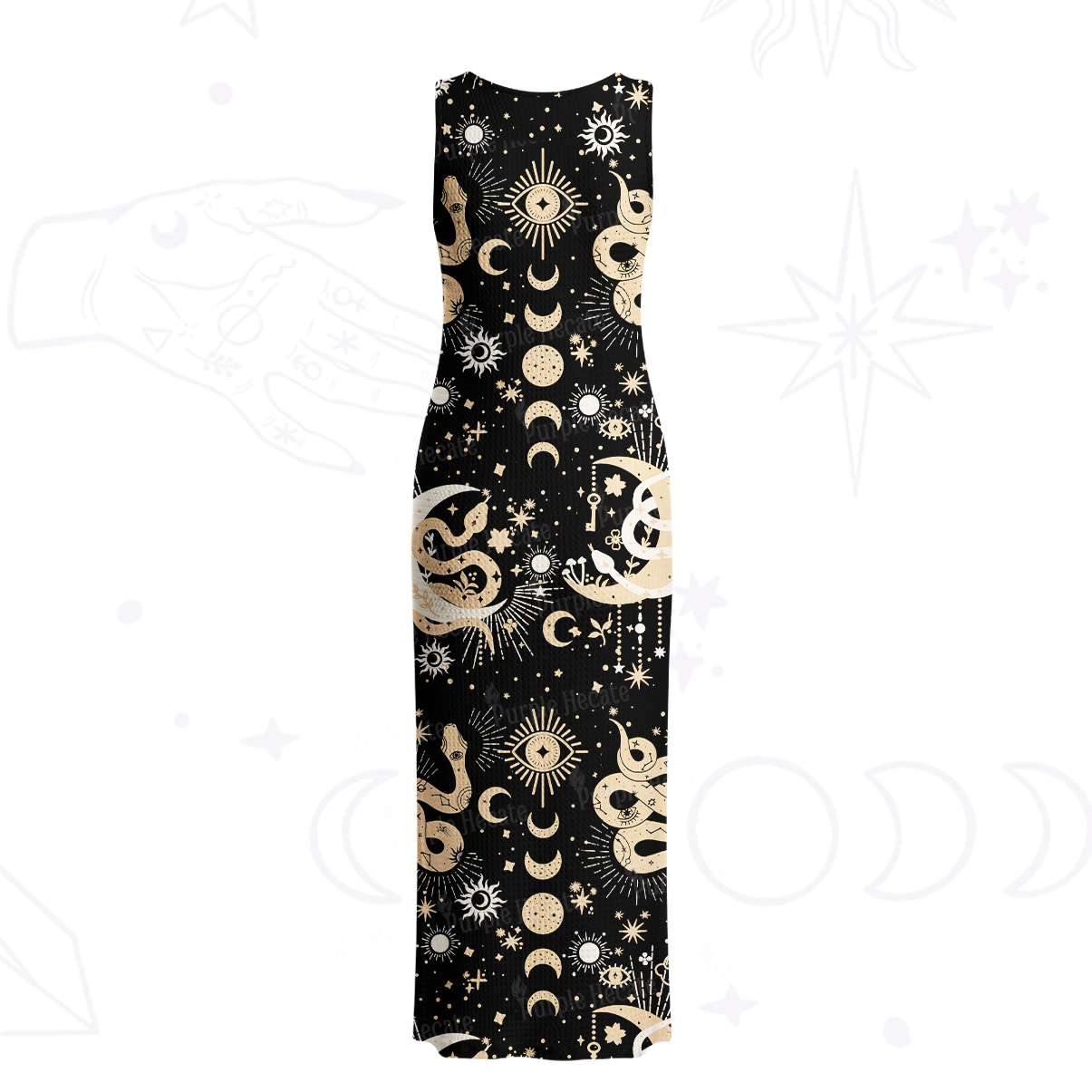 Purplehecate Divine Serpent Under the Moon Crochet Knit Maxi Dress