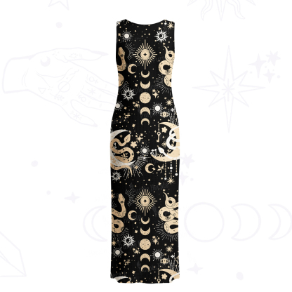 Purplehecate Divine Serpent Under the Moon Crochet Knit Maxi Dress