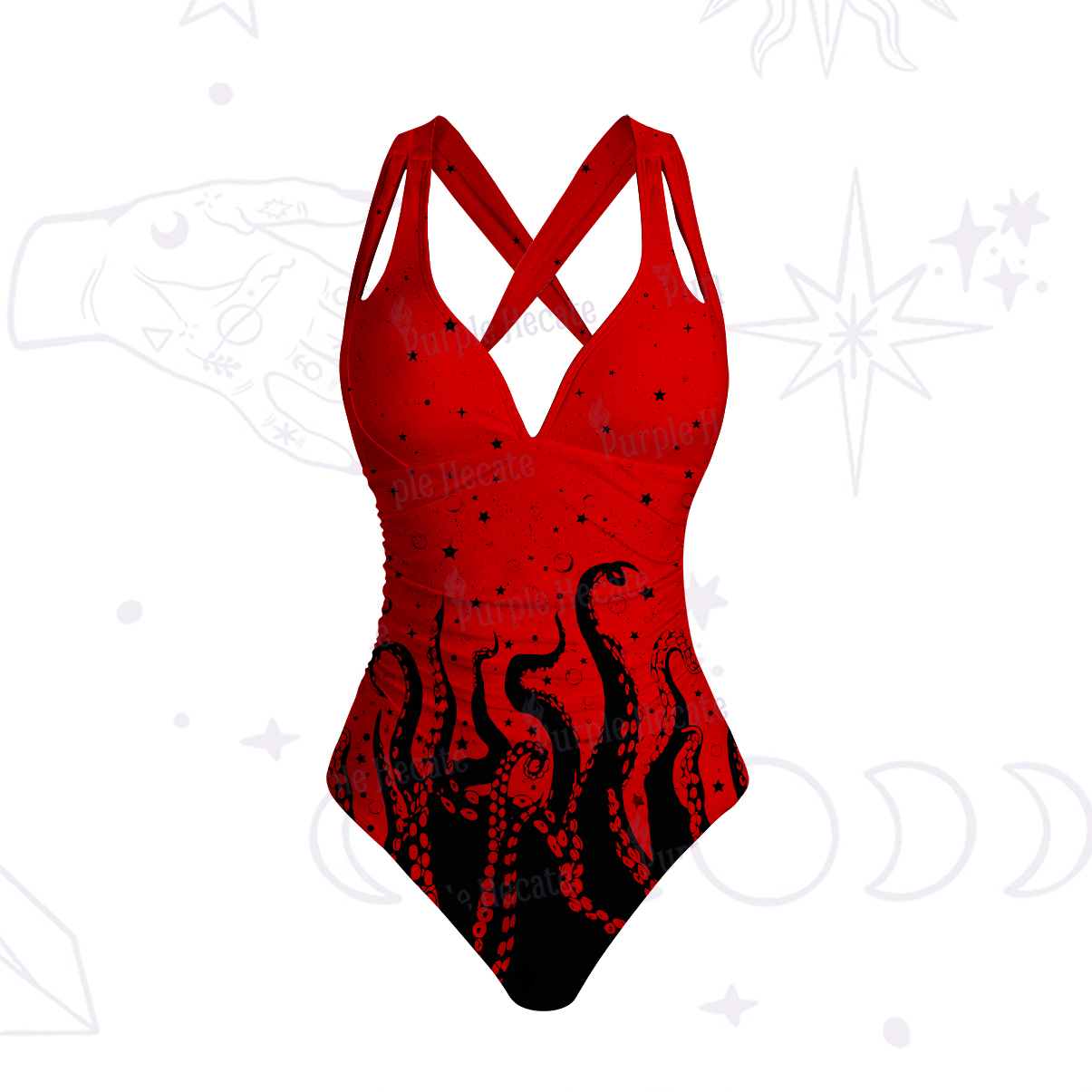 Purplehecate Tentacles of the Deep One-Piece Swimsuit