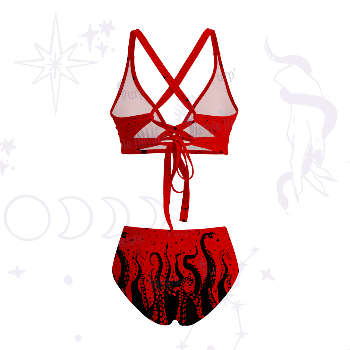 Purplehecate Tentacles of the Deep Crisscross Tie-Back Bikini Set