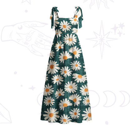 Purplehecate Daisy Daydream Tie Shoulder Maxi Dress