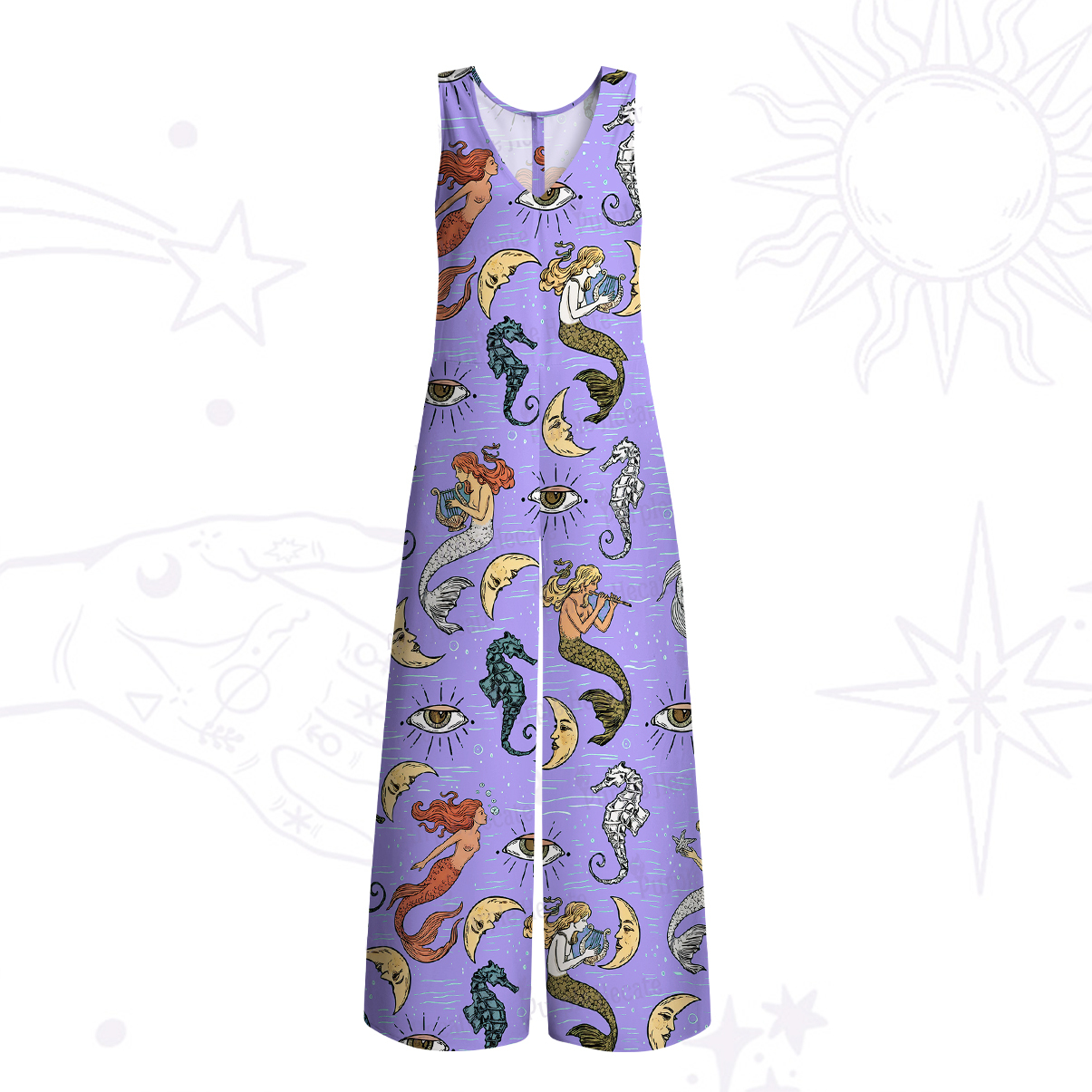 Purplehecate Mermaid Magic Wide Leg Jumpsuit