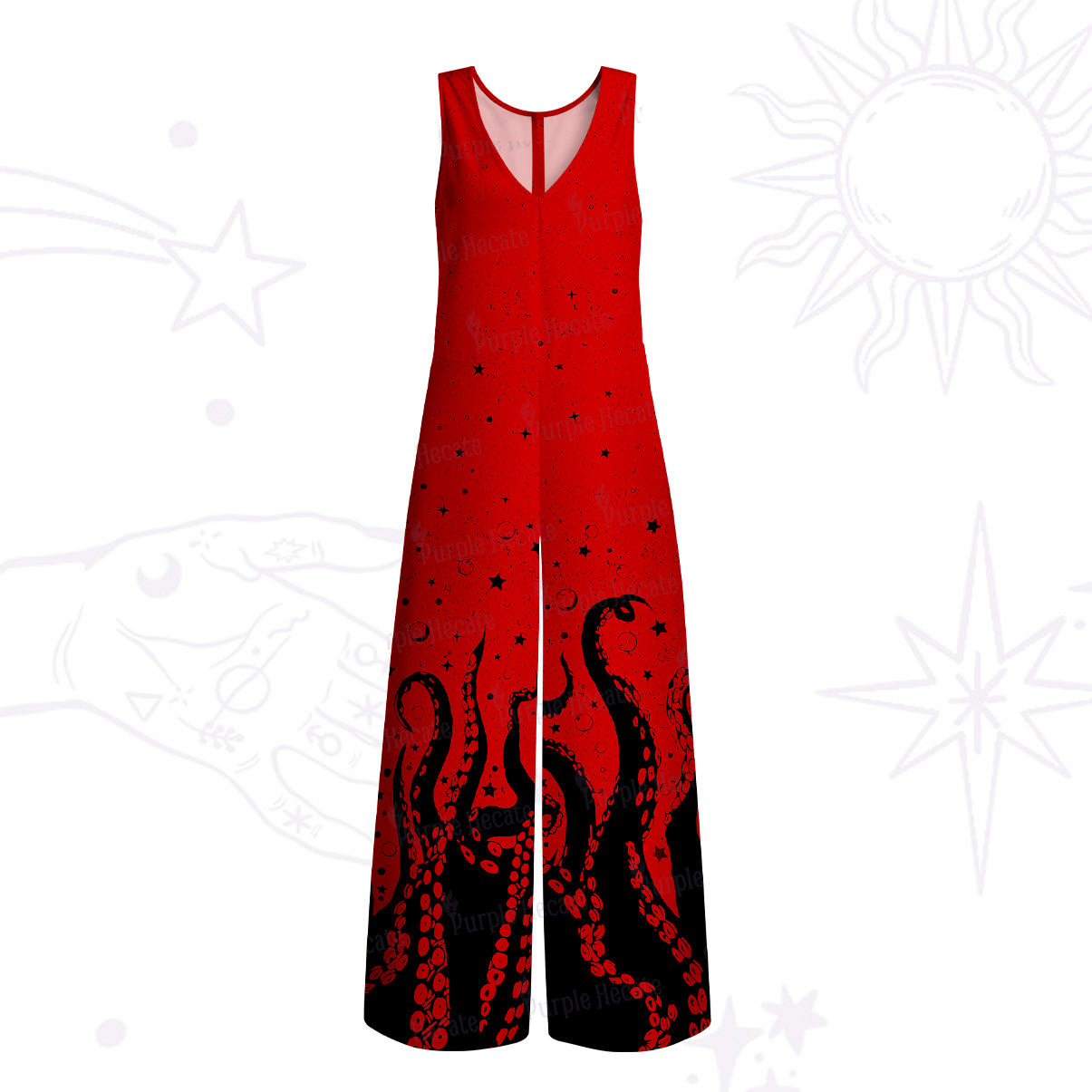 Purplehecate Tentacles of the Deep Wide Leg Jumpsuit