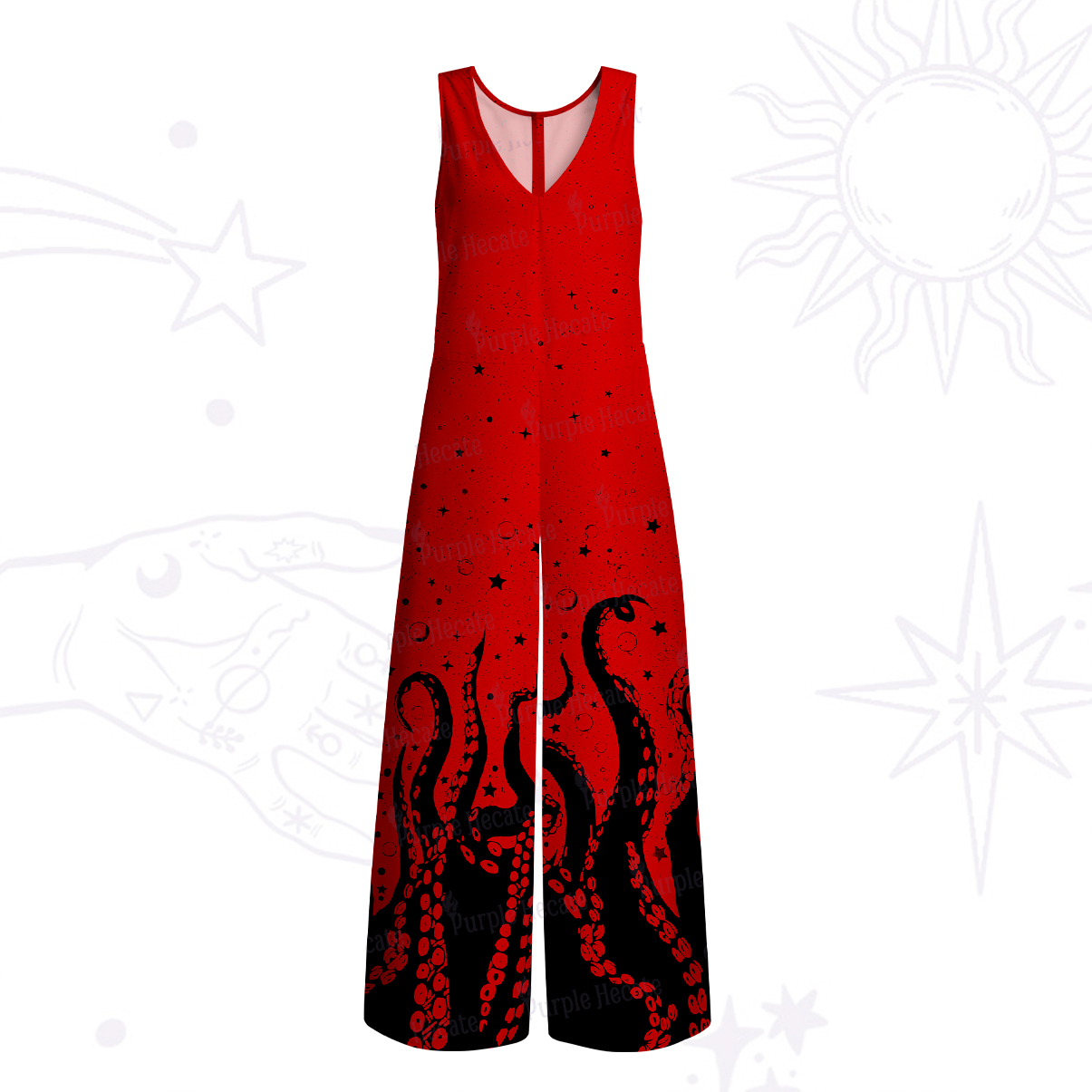 Purplehecate Tentacles of the Deep Wide Leg Jumpsuit