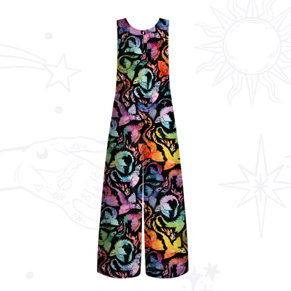 Purplehecate Rainbow Dragon Fire Wide Leg Jumpsuit