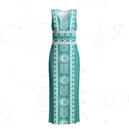 Purplehecate Visionary Sun Crochet Knit Maxi Dress