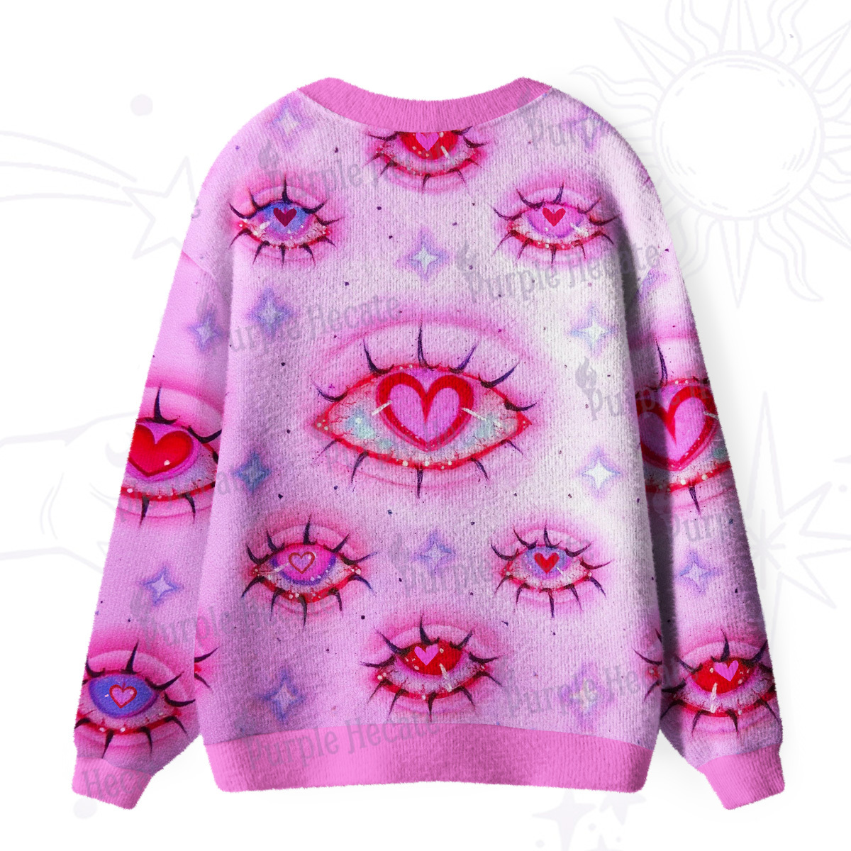 Purplehecate Mystic Love-Eye Ugly Cardigan Sweaters