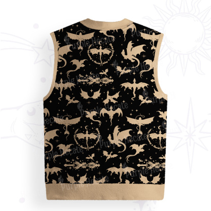 Purplehecate Fantasy Dragon Allover Ugly Sweater Vest
