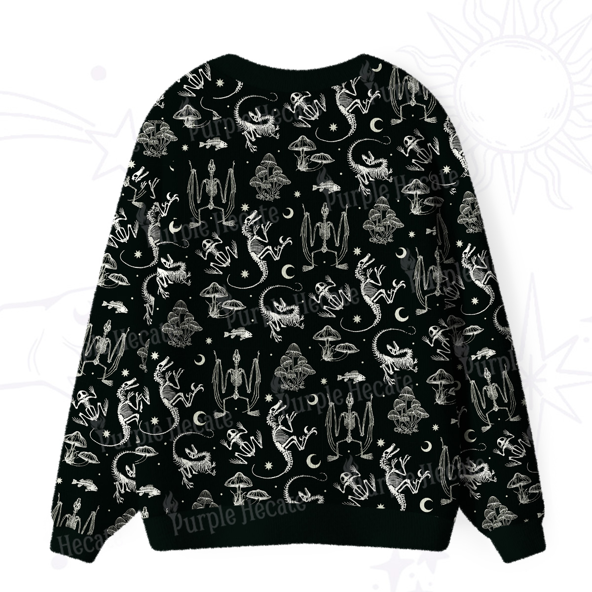 Purplehecate Prehistoric Fantasy Ugly Cardigan Sweaters