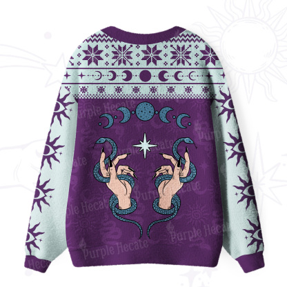 Purplehecate Stay Weird Stay Serpent Ugly Cardigan Sweaters