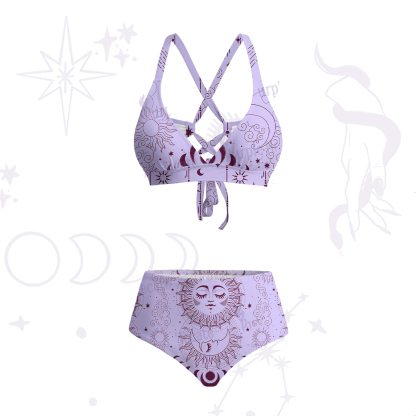 Purplehecate Lunar Eclipse Crisscross Tie-Back Bikini Set